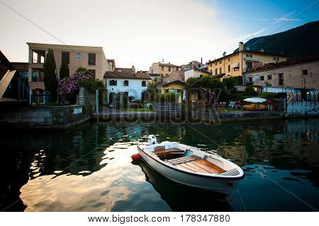 Colourfully Painted Houses Facade In Evening, Province Of Italy