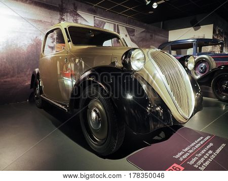 Ancient Cars At Car Museum In Turin
