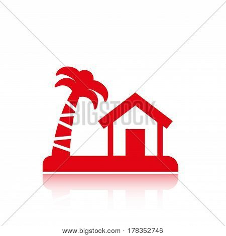 house on the island icon stock vector illustration flat design