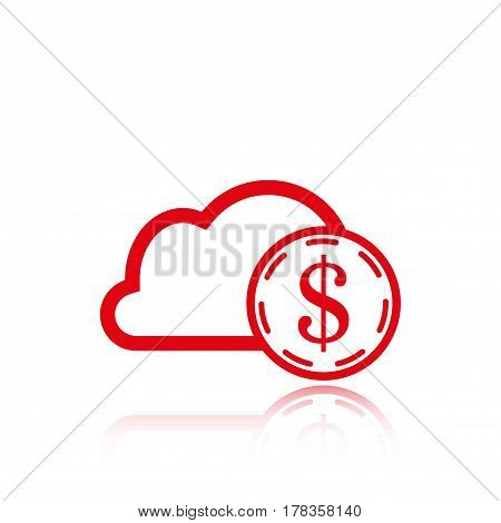dollar money cloud  icon stock vector illustration flat design
