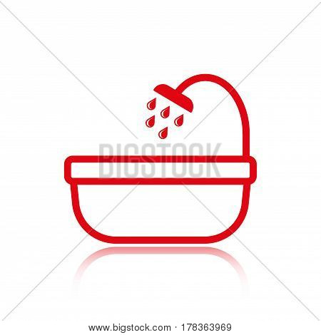 bathroom and shower icon stock vector illustration flat design
