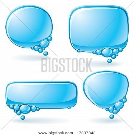 Aqua speech bubble set