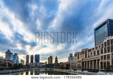 urban skyline and modern buildingscityscape of China.