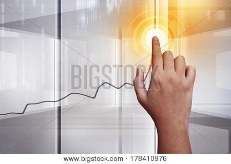 Modern future digital touch screen technology connection