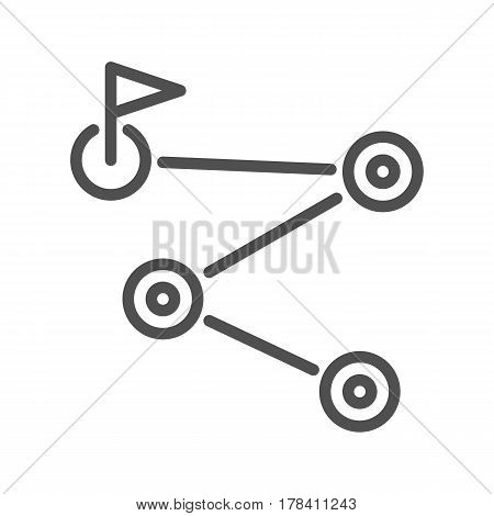 Route Planner Thin Line Vector Icon Isolated on the White Background.