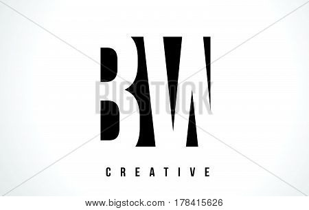 Bw B W White Letter Logo Design With Black Square.