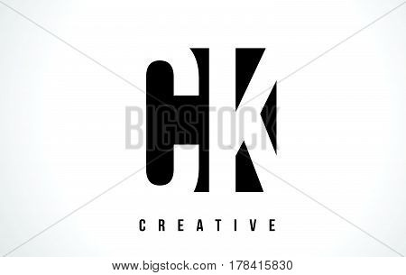 Ck C K White Letter Logo Design With Black Square.