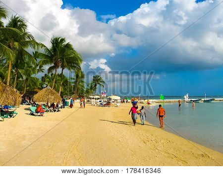 Dominican Republic. Boca Chica. The beach, summer and sun and sea