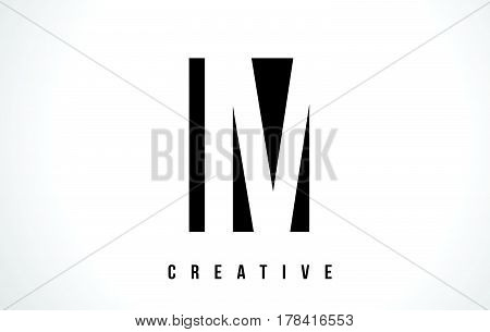 Im I M White Letter Logo Design With Black Square.