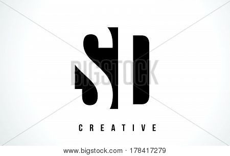 Sd S D White Letter Logo Design With Black Square.