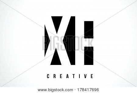 Xf X F White Letter Logo Design With Black Square.