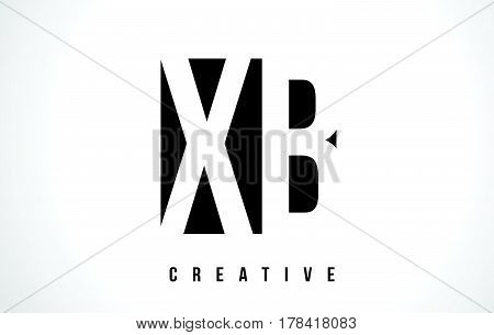 Xb X B White Letter Logo Design With Black Square.
