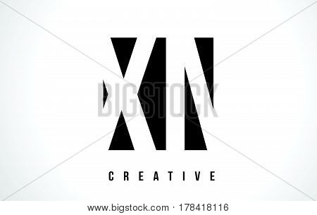 Xn X N White Letter Logo Design With Black Square.