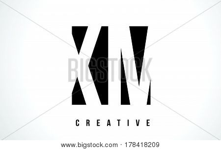 Xm X M White Letter Logo Design With Black Square.