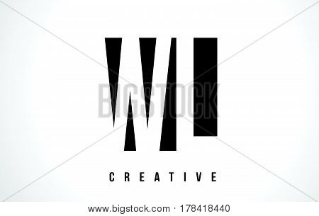 Wl W L White Letter Logo Design With Black Square.