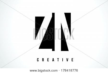 Zn Z N White Letter Logo Design With Black Square.