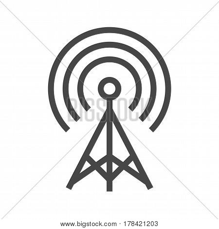 Transmiter Thin Line Vector Icon. Flat icon isolated on the white background. Editable EPS file. Vector illustration.