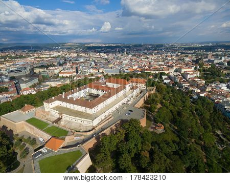 Aerial view of ancient castle Spilberk, Brno, Czech Republic