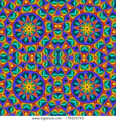 Colorful abstract seamless pattern with circle ornament. You can use it for invitations notebook covers phone cases postcards cards ceramics carpets and so on. Artwork for creative design art and entertainment.
