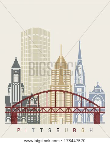Pittsaburgh V2 Skyline Poster