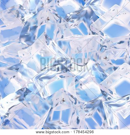 Vector illustration made with gradient mesh.Background with ice cubes