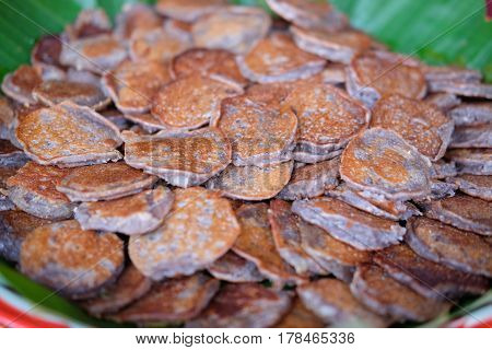 Kanom Babin Thai dessert style pancake made from coconut arrowroot starch and glutinous rice flour