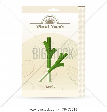 Vector image of the Pack of Leek seeds icon