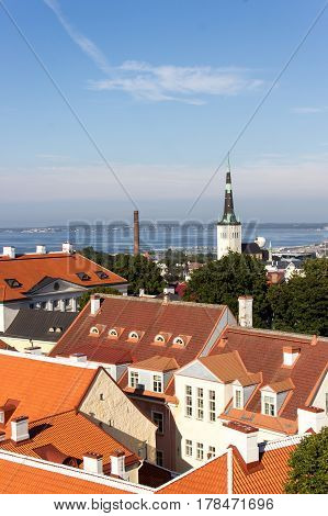 24-27.08.2016 Scenic Summer Beautiful Aerial Skyline Panorama Of The Old Town In Tallinn, Estonia