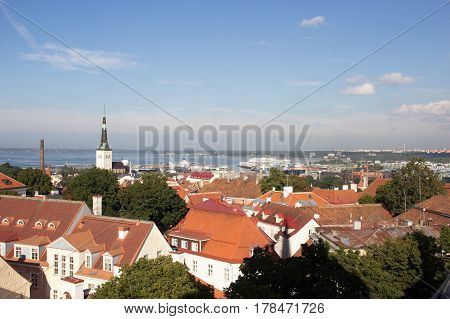 24-27.08.2016 Scenic Summer Beautiful Aerial Skyline Panorama Of The Old Town In Tallinn, Estonia