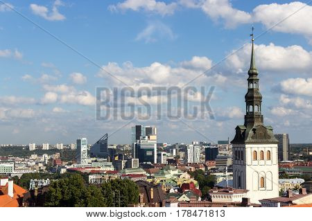 24-27.08.2016 Scenic Summer Beautiful Aerial Skyline Panorama Of The Old Town In Tallinn, Estonia