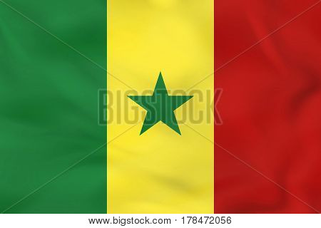 Senegal Waving Flag. Senegal National Flag Background Texture.