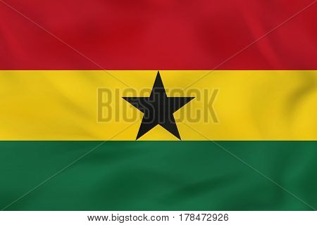 Ghana Waving Flag. Ghana National Flag Background Texture.