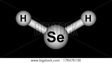 Hydrogen selenide is an inorganic compound with the formula H2Se. This hydrogen chalcogenide is the simplest and most commonly encountered hydride of selenium. 3d illustration