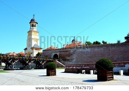 Medieval fortress Alba Iulia, Transylvania. The modern city is located near the site of the important Dacian political, economic and social centre of Apulon, which was mentioned by the ancient Greek geographer Ptolemy. Alba Iulia is an important romanian 