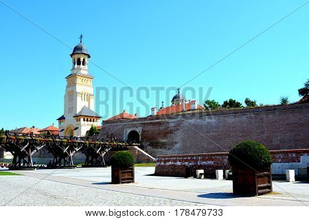 Medieval fortress Alba Iulia, Transylvania. The modern city is located near the site of the important Dacian political, economic and social centre of Apulon, which was mentioned by the ancient Greek geographer Ptolemy. Alba Iulia is an important romanian 