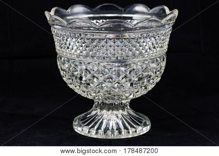 crystal bowl (seven inches tall, six wide)