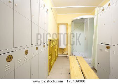 Interior of a cloakroom