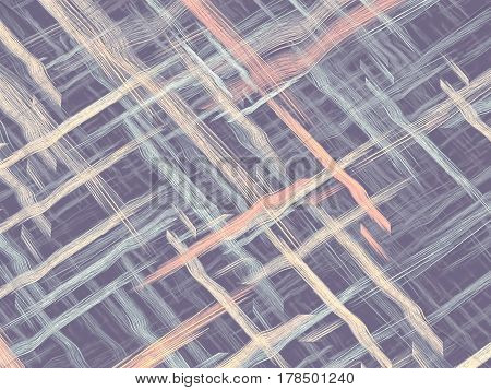 Fractal background or texture with chaos interwoven threads like mat or fabric. Abstract computer-generated image