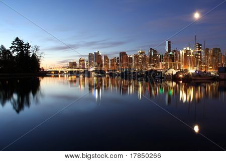 Vancouver Skyline Twilight lang eksponering