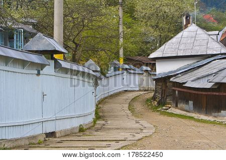 Aspect from the village located near one of the most famous nuns' monateries Agapia in northen Moldavia Romania.The village is known as the homeplace of one of the most famous Romanian writers Al.Vlahuta.
