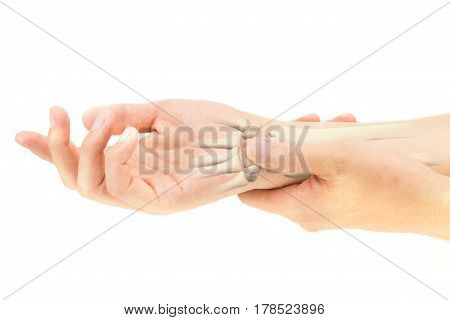 wrist bones injury white background wrist painry
