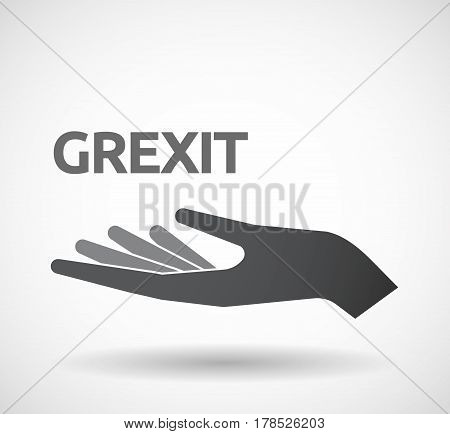 Isolated Hand With  The Text Grexit