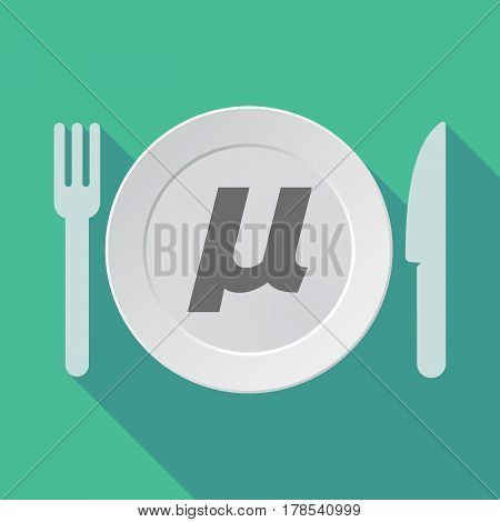 Long Shadow Tableware With  A Micro Sign, Mu Greek Letter