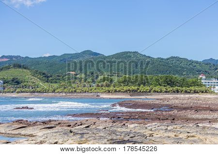 Devil's Washboard Coastline And Beach In Aoshima Island, Miyazaki, Japan