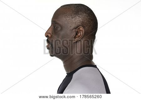 Man doing close up photo shoot in studio