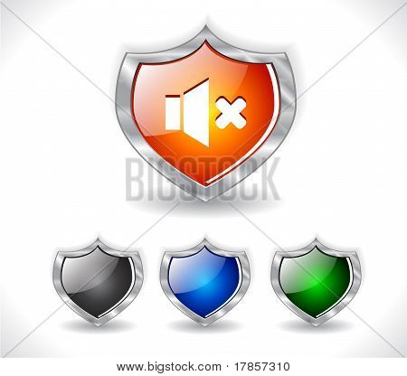 Shields with web icon. Vector.