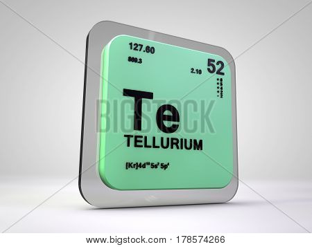 tellurium - Te - chemical element periodic table 3d render