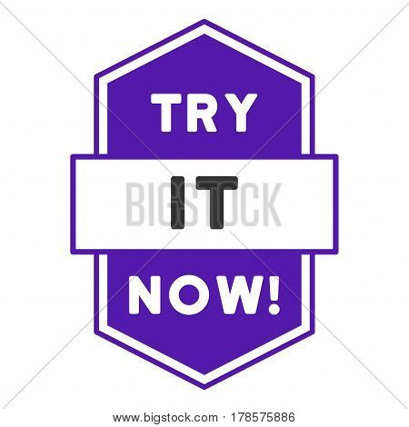 Try It Now Stamp flat vector pictograph.