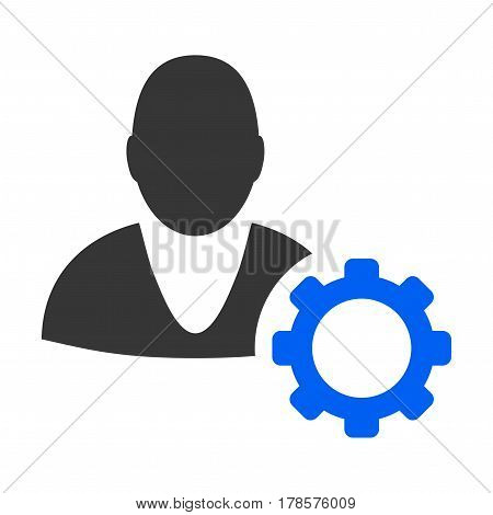 User Options Cog flat vector pictogram. Flat style.