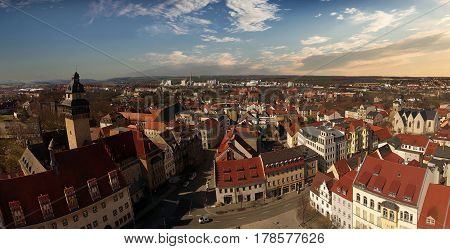 aerial view Zeitz aerial view old town germany Saxony-Anhalt